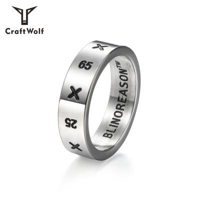 China 2019 Trendy Craft Wolf Fashion Mens DesignerJewellery Hot Selling Gold Seal 25X65 Number Couples Ring for sale