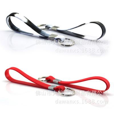 China High Quality Portable Hand Held Long Silicone Jelly Wristband Key Chain Keychain for sale