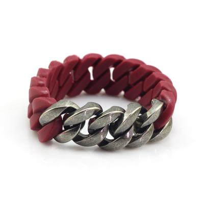 China Trendy original brand tide simple twist fashion men and women couples models thick silicone bracelet for sale