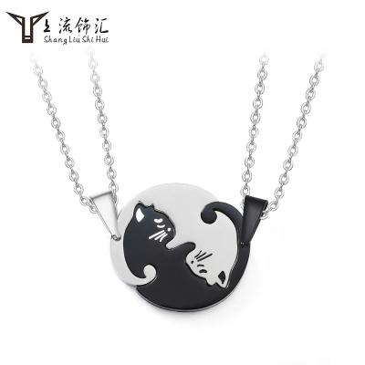 China Wholesale High Quality New Style Wolf Craft Splicing Cats Shape Chain Necklace For Lovers Women Men for sale