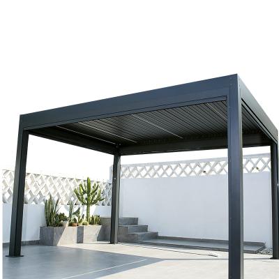 China Rot Proof GALAXY Gazebo Iron Folding Louver Garden Aluminium Design Modern Customized Retractable 10x10ft Pergola Luxury Space Party Gifts for sale