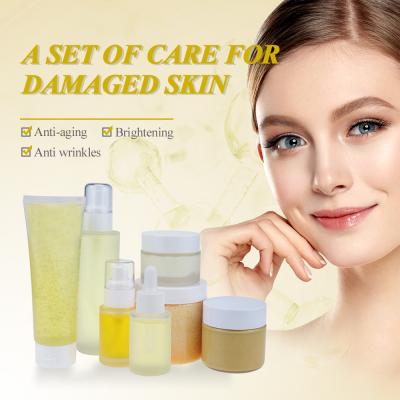 China Organic Turmeric Skin Care Set Acne Anti Whitening Turmeric Root Cream Face Care Private Label Skin Care for sale