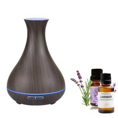 China RV 2021 Mini Aroma Essential Oil Diffuser Wooden Room Tubular Ultrasonic Humidifier Diffuser 400ml Grain Tending Nebulizing Diffuser for sale