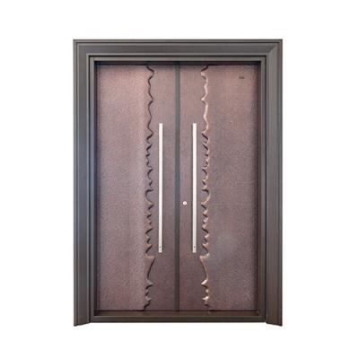 China Retro Soundproof Security Steel Cast Aluminum Double Openong Exterior Door AR-A006 for sale