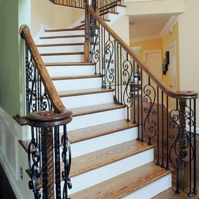 China EUROPEAN Interior Wrought Iron Handrails Metal Stair Railing Design AG-F011 for sale