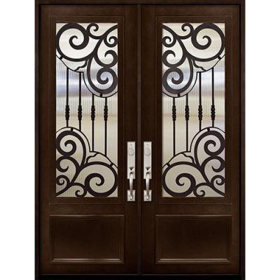 China Beautiful EUROPEAN Artistic Exterior Iron Door Cast Fancy Small Grill Design Door AR-I055 for sale