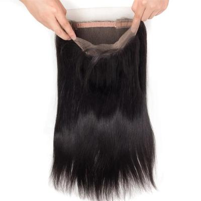 China Wholesale Good Quality Natural Silky Straight Lace Frontal Closure Brazilian 360 Color Wave Human Hair Unprocessed Free Sample for sale