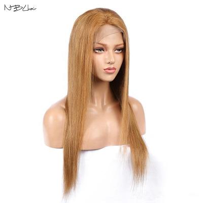 China Straight Highlight Color 27 HD Lace Up Super Double Drawn Bone Straight Hair Full Front Closure Bob Wig Short Curly Glueless Wigs for sale