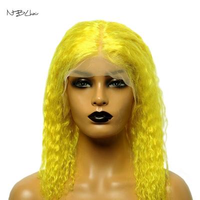 China Water Wave NBL Hair 12A Virgin Hair 613 Blonde Color Cuticle Aligned Hair Curl Wave Gold Yellow Color Lace Front Wigs On Hand for sale