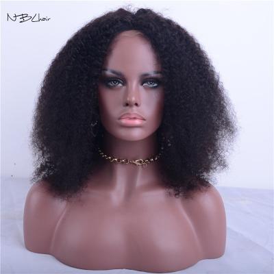 China 13x4 Lace Front Wigs Natural Black Kinky Curl Human Hair Pre Plucked 180% Density Brazilian Kinky Curly Full Lace Wig For Black Women for sale