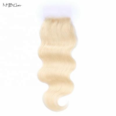 China Virgin Body Wave NBL Body Wave Hair 4*4 Lace Closure Piece Closures Virgin Hair 613 Blonde Color Hair Free Shipping Fee for sale