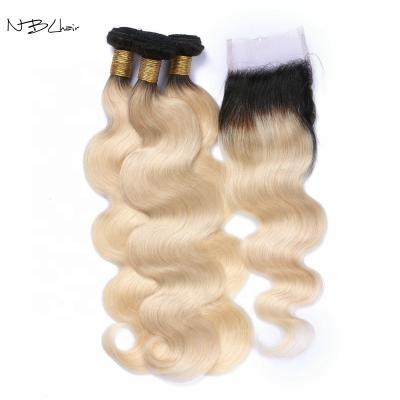 China Brazilian Body Wave NBL Human Hair Virgin Hair Lace Frontal Closure #613 or #1b613 13x4 Human Hair Lace Frontal Closure Pre Plucked for sale