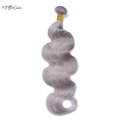 China Wholesale Cheap Raw Unprocessed Virgin Brazilian Body Wave Hair Weaves Straight Gray Body Wave Hair Bundles With Lace Headband for sale