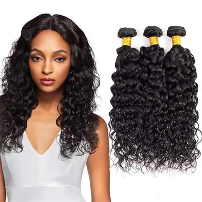 China Water Wave 12A Grade Double Drawn Raw Virgin High Quality Cuticle Aligned Hair Bundles , Hair Bundles Extensions Vendors for sale