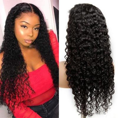 China Free Shipping Wholesale Hot Sale Water Wave Cuticle Aligned Curl Unprocessed Brazilian Virgin Hair Water Wave Front Lace Wigs for sale