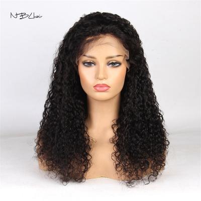 China Wholesale Natural Brazilian Water Wave Hair Wigs New Design Water Wave NBL Color Pre Plucked Virgin Hair Raw Front Lace Wig for sale