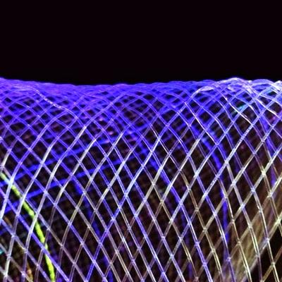 China Modern Outdoor Christmas Tree Fiber Led Mesh Light Colorful Decoration Fiber Optic Waterproof Cold Light Christmas Tree Net Decoration for sale