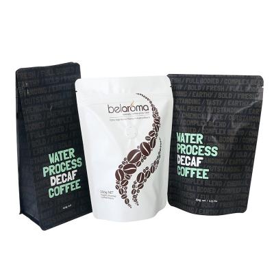 中国 Customs Seal Food Packaging Moisture Proof Bag Stand Up Flat Bottom Bag Coffee Bean Tea Powder Coffee Bag With Valve 販売のため