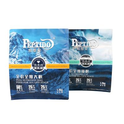 China Custom Wholesale Ziplock Printing Plastic Pet Food Moisture Proof Aluminum Foil Bags Dog Pet Food Packaging Bag for sale