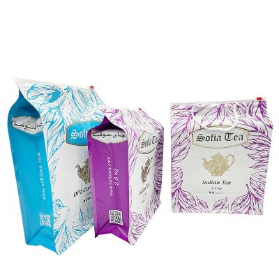 China Wholesale Custom Printing Barrier Flat Bottom Bag Tea Snack Pouches Zipper Foil Food Packaging Bag à venda