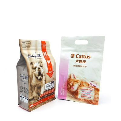 China Custom Size Aluminum Foil Flat Bottom Pouch Dog Food Packaging Bag Ziplock Plastic Pouches Moisture Proof à venda