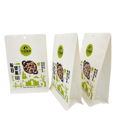 中国 Wholesale Flat Bottom Bag Nut Zipper Food Grade Kraft Paper Food Packaging Moisture Proof Printing Bag 販売のため