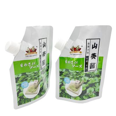 中国 Custom Safety High Quality Stand Up Plastic Pouch Sauce Packing Pouch Bag Liquid Spout Pouch 販売のため