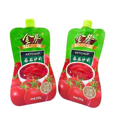 Κίνα Safety Custom Stand Up Sauce Pouches Beverage Bag Packaging Bag Sauce Ketchup Spout Pouch προς πώληση