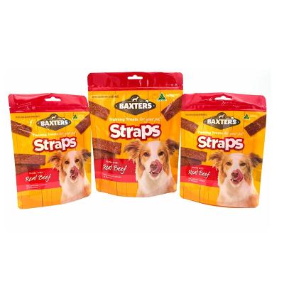 China Hot Sale Food Grade Moisture Proof Custom Printed Zipper Stand Up Pouches Snack Pet Food Bag for sale