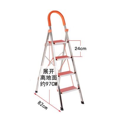 China Hot Selling Folding Ladders Stainless Steel Adjustable Ladders Folding Step Ladders With Wide Step for sale