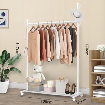 China Eco-friendly Furniture Material Home Bedroom Pole Clothing Display Rack Single Mall Rack Hanger Rack for sale