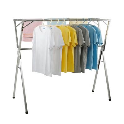 China Eco-friendly Customize Simple Popular Foldable X Type Movable Clothes Rack Metal Clothing Drying Rack for sale