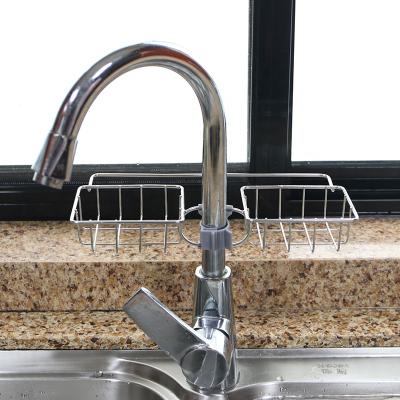 China Sustainable Stainless Steel Kitchen Draining Faucet Storage Rack For Sponge Soap Rack for sale