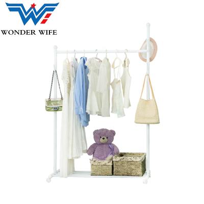 China Eco-friendly Material Plain Clothes Rack Adjustable Garment Rolling Rack Clothes Rack Display for sale