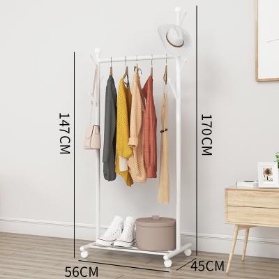 China Home Decor Simple Metal Pole Garment Rack Clothes Hanger Movable Drying Rack Eco-friendly Material for sale