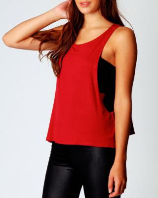 China Breathable Women's Gym Vest Drop Sleeve Loose Sleeve Opening Sleeveless Tank Top for sale