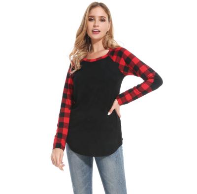 China QUICK DRY Plus Size Long Sleeve Elbow Patch Tunic Buffalo Plaid Shirt Women for sale