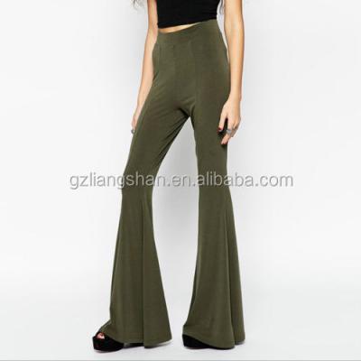 China Custom Wholesale Anti-pilling Women's Casual Long Flared Palazzo Stretch Pants Boho Bell Hippie Bottoms for sale