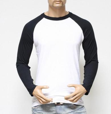 China Contrast Color Raglan Tank Top Anti-Pilling Crew Neck Baseball T-shirt Men's Casual Long Sleeve Tee for sale