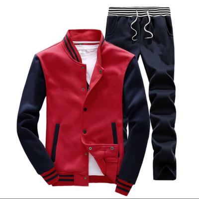 China Anti-pilling Mens Baseball Zipper Wholesale Cotton 100% Sweat Suits for sale