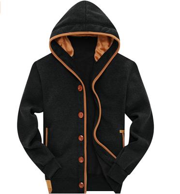 China Anti-pilling Men's Clothing Fleece Button Hoodie Sweatshirts Jacket Men's Custom Hoodies for sale