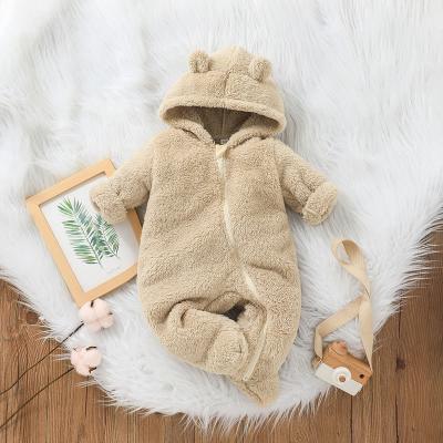 China Maomao clothes long chemical fiber baby sleeve jumpsuit shape zipper winter cute warm infant ears clothes for sale