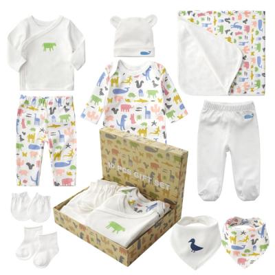 China Spring and Autumn Anti-shrink Newborn Baby Clothes Set 10 Piece Gift Box Baby Clothes Box Soft Cotton for sale