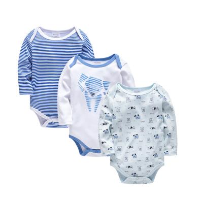 China 100% One Piece 3 Pack Cotton Overalls Baby Clothes Baby Long Sleeve Overalls Pack Eco-Friendly Breathable Washable Newborn Boy Overalls HY2071 for sale