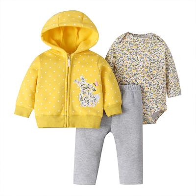 China Casual Style Autumn Baby Girl Cartoon Windproof Anti-Static Product Factory Direct Selling 3 Piece Clothing Set for sale