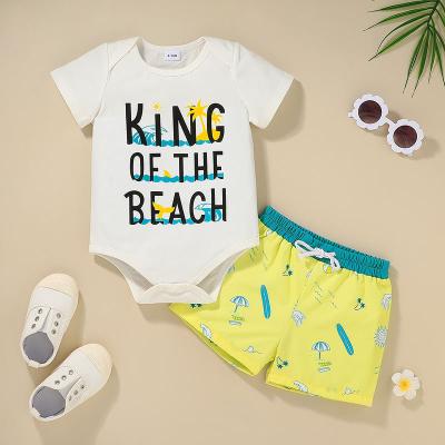 China Baby Romper Suit Summer Leisure Breathable Overalls Shorts Two-piece Letters for sale