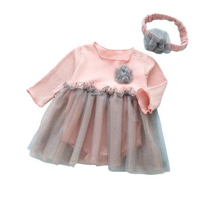 China Comfortable infant clothes 0-2 years old cute long sleeve baby female ha yarn soft net lead the act the role ofjumpsuits for sale