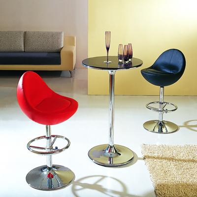 China Foshan Contemporary Modern Clear PU Bar Stools Adjustable Genuine Leather Furniture for sale