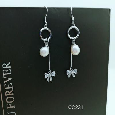 China 2018 New latest design of pearl earrings fashion pearl earrings silver tassel earrings YW231 for sale