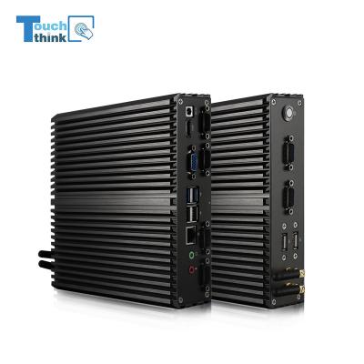 China TouchThink Fanless Industrial mini PC J1900 2GDDR3 32GSSD Wifi 6USB, 6COM RS232 Mater case Used in workingshop for sale